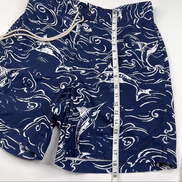 Nautica Shorts Swim Trunks Fishing Sailing Beach Ocean Pool Resort Vacation Navy - Picture 11 of 15